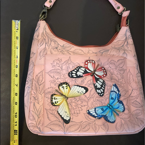 Anuschka leather shoulder bag with coin/key purse - Picture 2 of 7